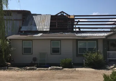 Covered porch roof extension