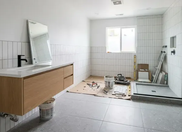 Home remodel interior finished bathroom